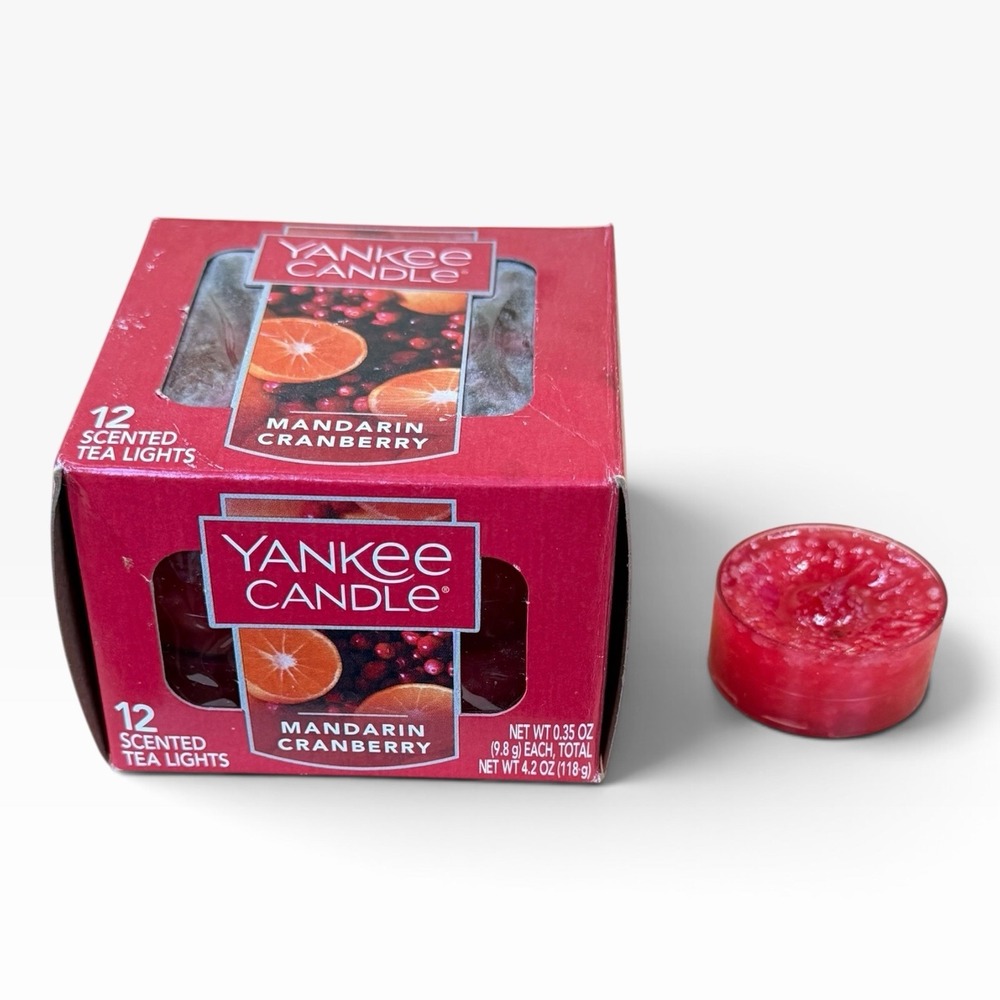 Yankee Candle 9 MANDARIN CRANBERRY Scented Tea Light Candles Open Box